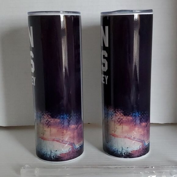 2 Stainless Steel Tumblers 20 oz Excavator Cold Travel Cup I Run Hoes for MONEY - Picture 5 of 10